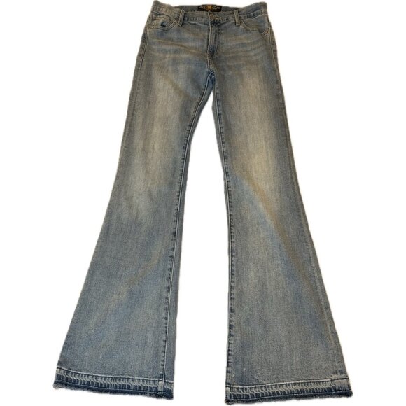 Lucky Brand Olivia Flare Womens Blue Jeans Stretch Boho Hippie 27x33 - Picture 1 of 8